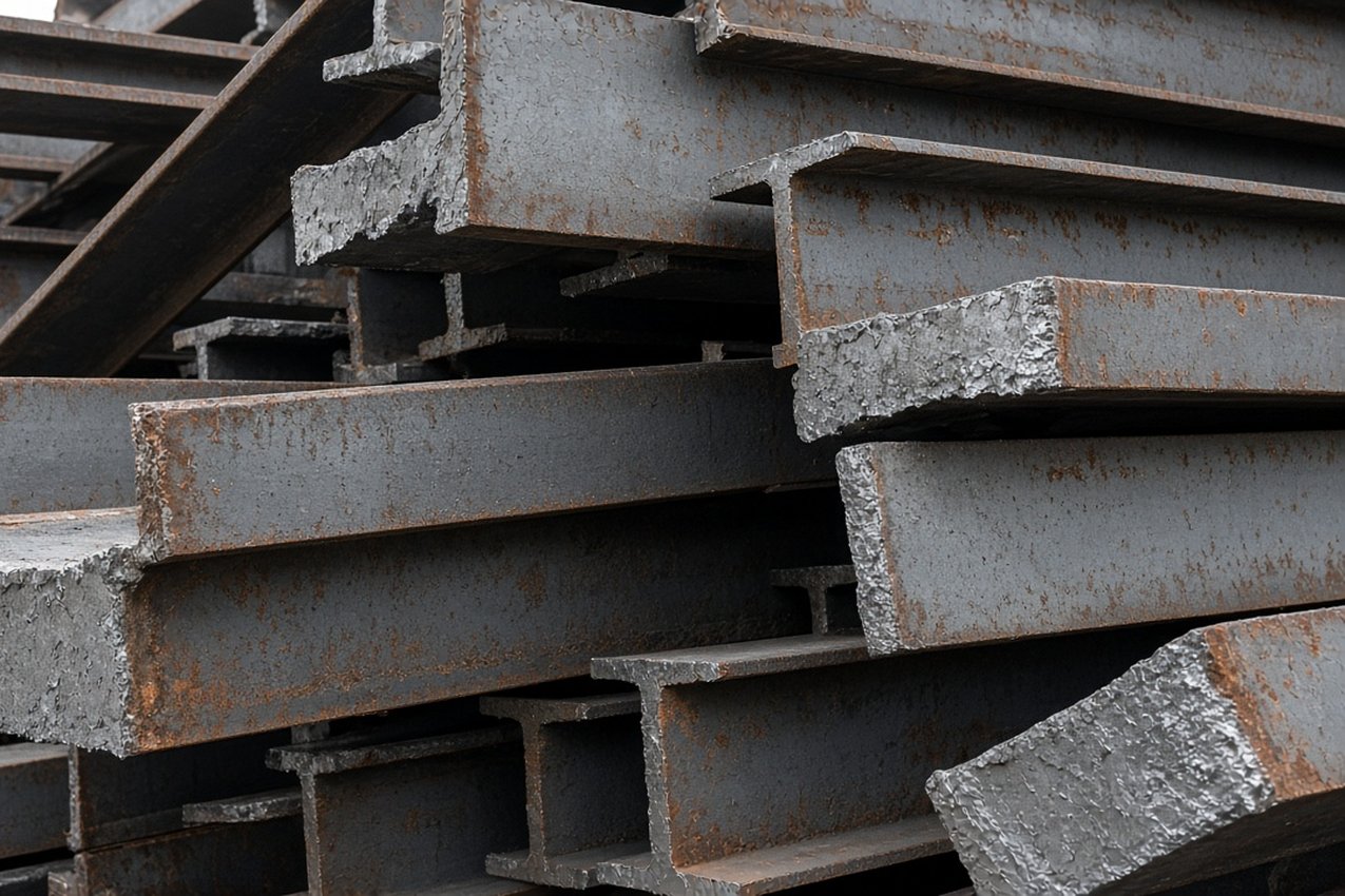 Scrap heavy steel I-beams